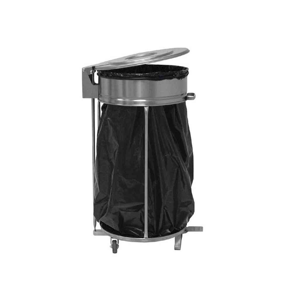 CARRELLO RACCOGLI RIFIUTI INOX LT90