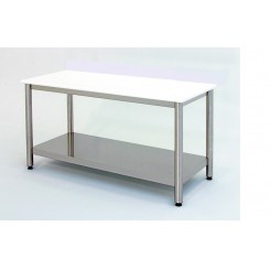TAVOLO SMONTABILE P700 GAMBA TONDA CON PIANO IN POLIETILENE E CON SOTTOPIANO S/ALZATINA