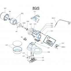 ( 3203) MOTORE+ROTORE GRATTUGIA MAXI 8/GS ALBERO INOX