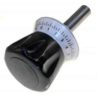 graduated clock knob with pin diameter 17mm length 73mm white bezel clock diameter is 68