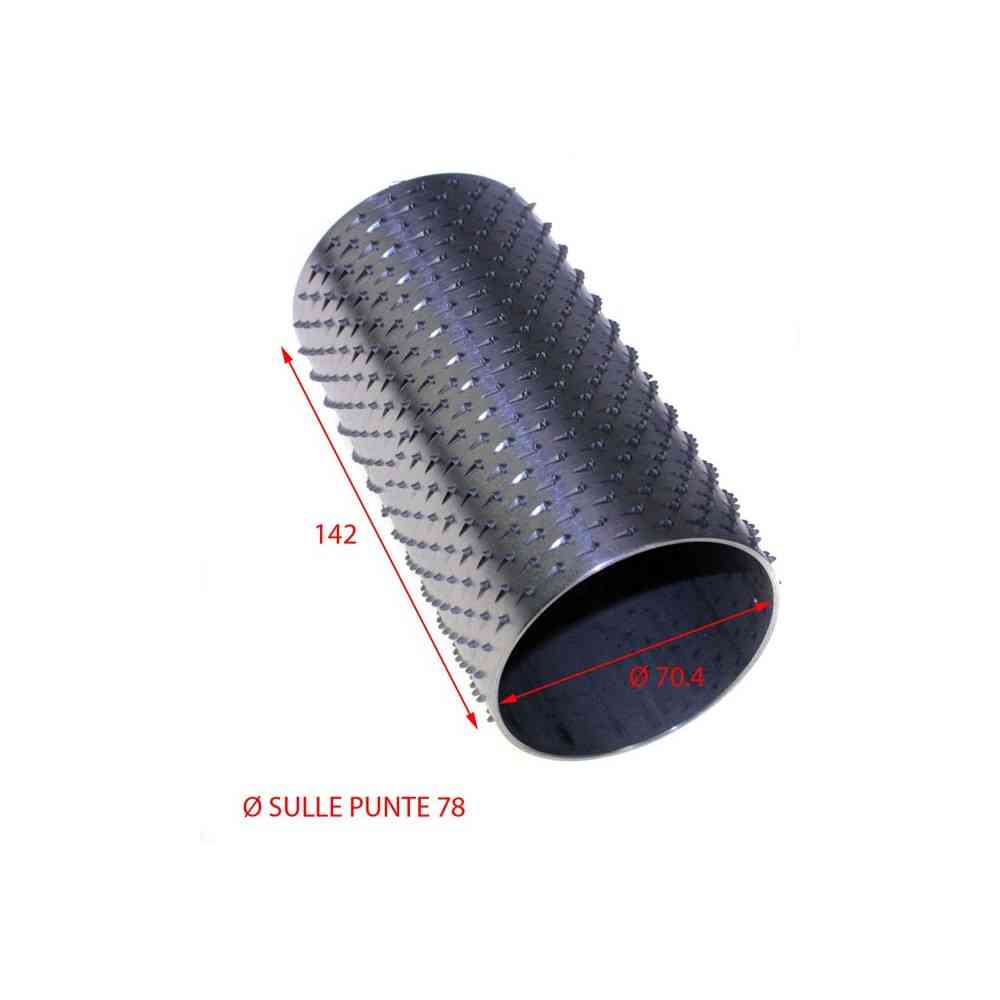 RULLO GRATTUGIA 78X142 INOX INTERNO 70,4MM RULLO GRATTUGIA 78X142 INOX INTERNO 70,4MM