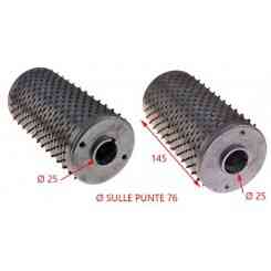COMPLETE STAINLESS STEEL ROLL FOR GRATER MODEL GF OLIMPO DIM. 76 C / TIPS X 144 HOLES 25 + RISERS