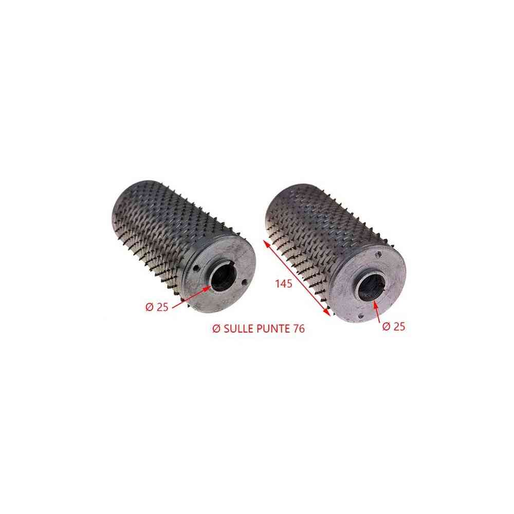RULLO INOX COMPLETO PER GRATTUGIA MODELLO GF OLIMPO DIM. 76 C/PUNTE X 144 FORI 25+RIALZI RULLO INOX COMPLETO PER GRATTUGIA MODELLO GF OLIMPO DIM. 76 C/PUNTE X 144 FORI 25+RIALZI