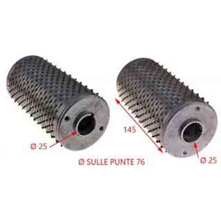 complete stainless steel roller for grater model gf olimpo dim. 76 c / tips x 144 holes 25 + risers