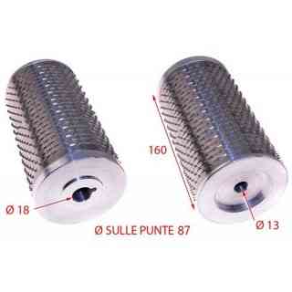 grater roller with flanges 87x160 stainless steel minerva