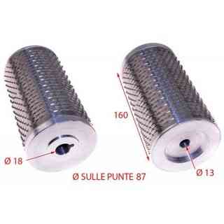 rullo grattugia c/flange 87x160 inox minerva