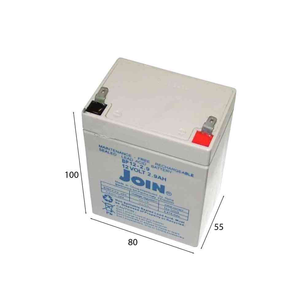 BATTERY 12V 2.9 Ah DIM. 80X55XH100 BASIC 100/200