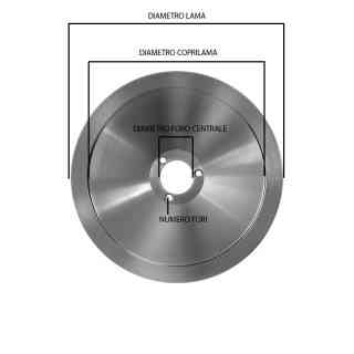 blade for slicer diameter 300mm hole 40mm holes 3 internal Ø 250mm height 14.5mm c45 (tn) external step on hub 240 mm