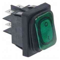 GREEN TILTING SWITCH 30X22 2NO 20A