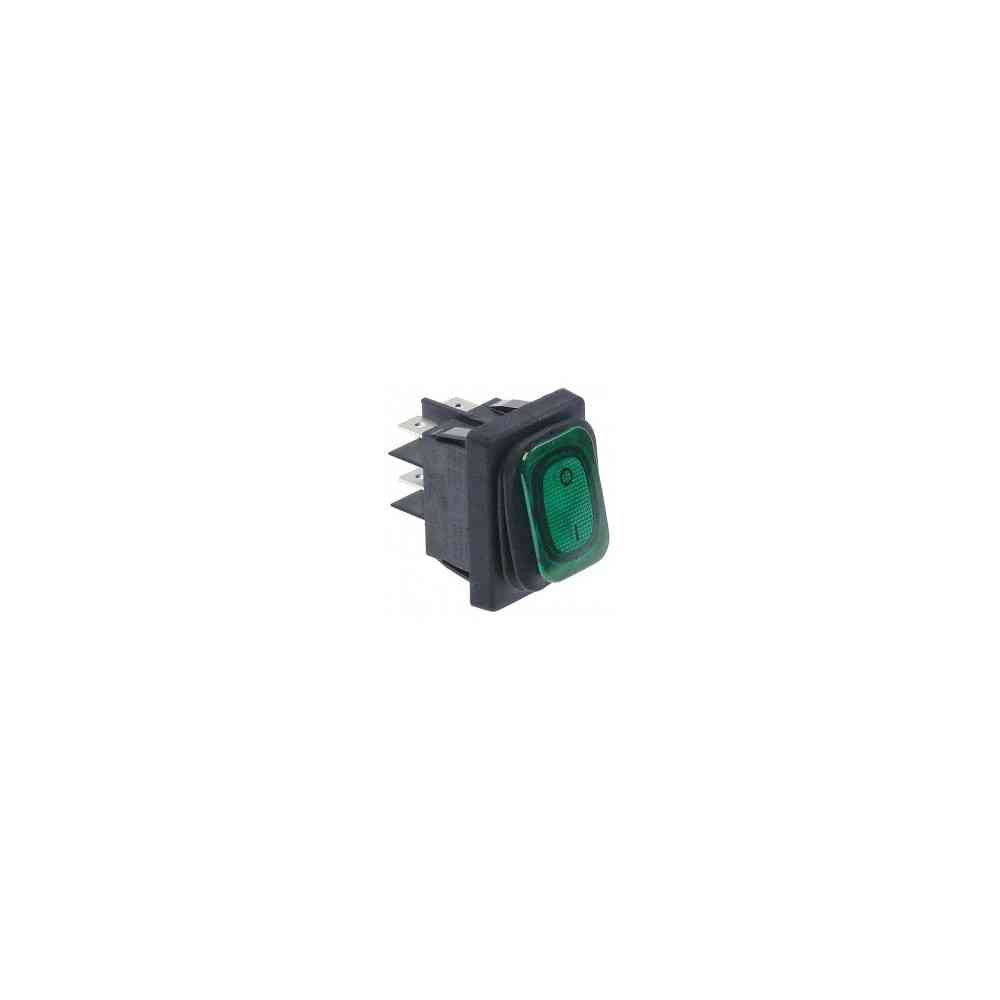 GREEN TILTING SWITCH 30X22 2NO 20A