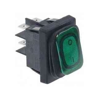 green rocker switch 30x22 2no 20a fimar