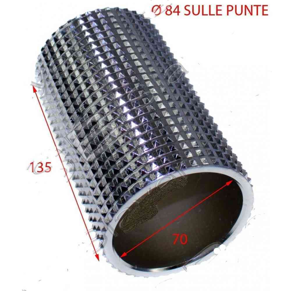 RULLO GRATTUGIA MARCA OMEGA MOD. GM CROMATO Ø SULLE PUNTE 84 Ø INT.MM 70 LUNGH.MM 135