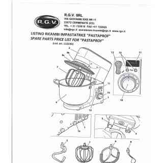 safety lever for pastaprof rgv 10 liter mixer
