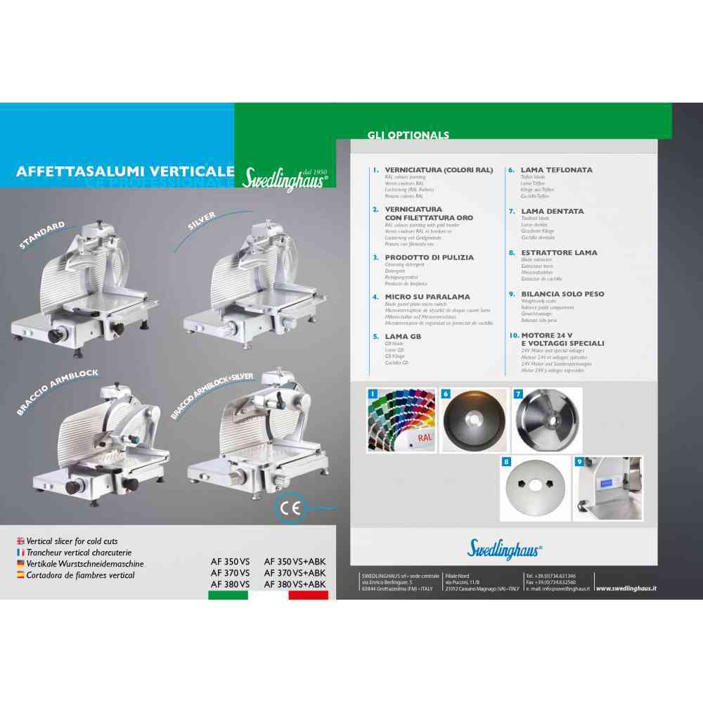 AFFETTASALUMI VERTICALE SWEDLINGHAUS  LAMA 350 MODELLO AF 350VS