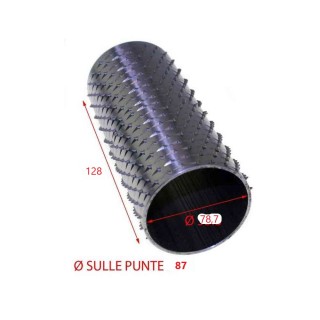 stainless steel grater roller diameter on the tips 87 mm internal diameter 78.8 mm length 128 mm