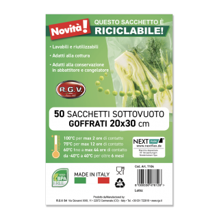 sacchetti goffrati per sottovuoto 20x30 50 sacchetti