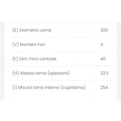 lama per affettatrice 300 diametro 30cm foro centrale 40mm quattro fori  materiale c45