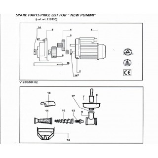 coperchio motoriduttore hp0,30 per passapomodoro new pommy rgv