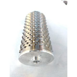 stainless steel 60x115 grater roller complete with flanges mod. gf 1 fac