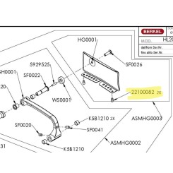 pawl for product press bracket for slicer hl200 and hl 250 berkel 2 pieces