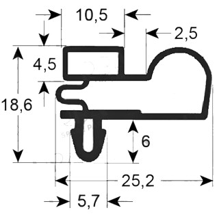 magnetic refrigerator seal profile 4 height 625mm width 485mm external measurements